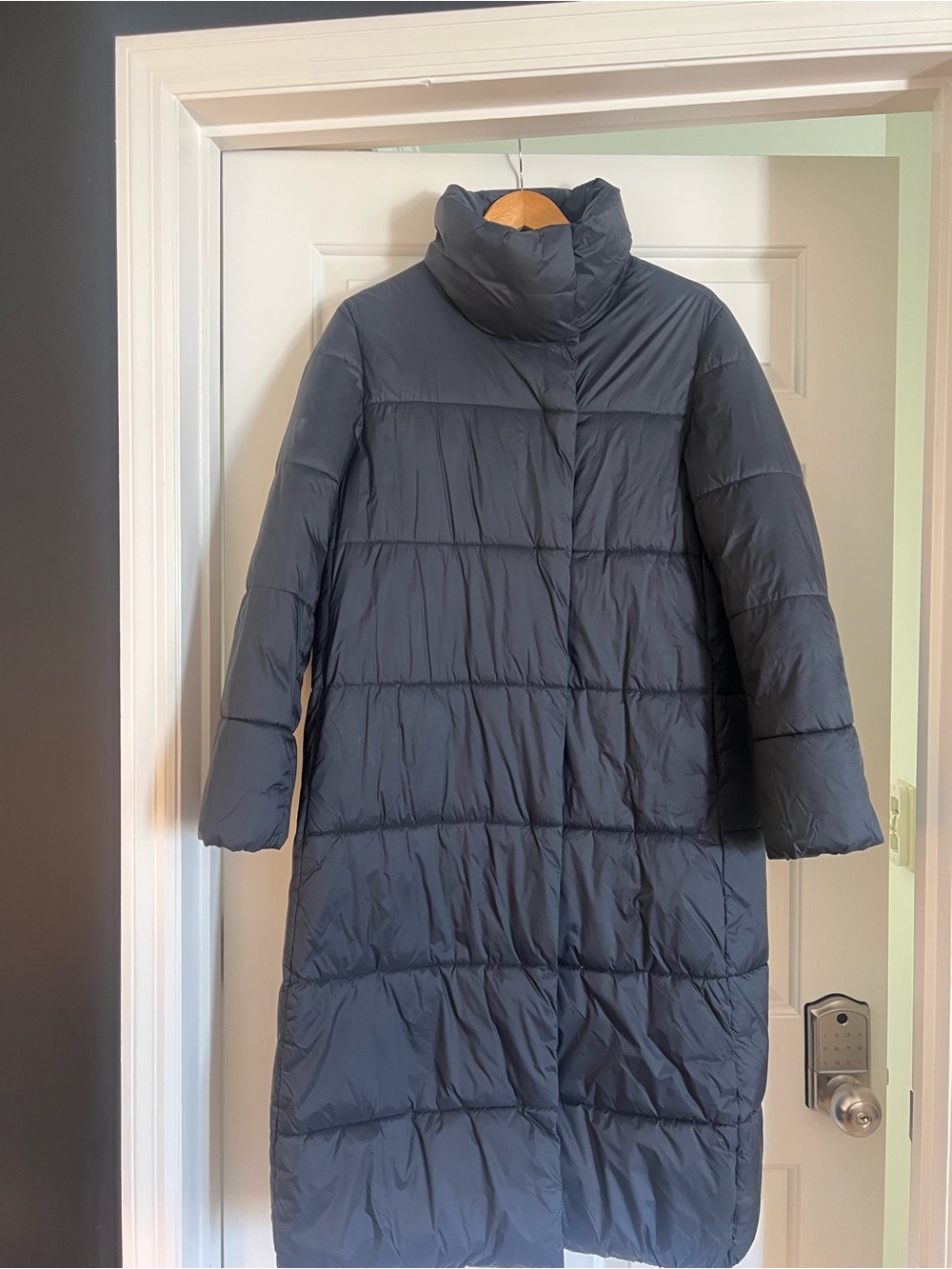 Banana Republic Black Long Puffer Coat